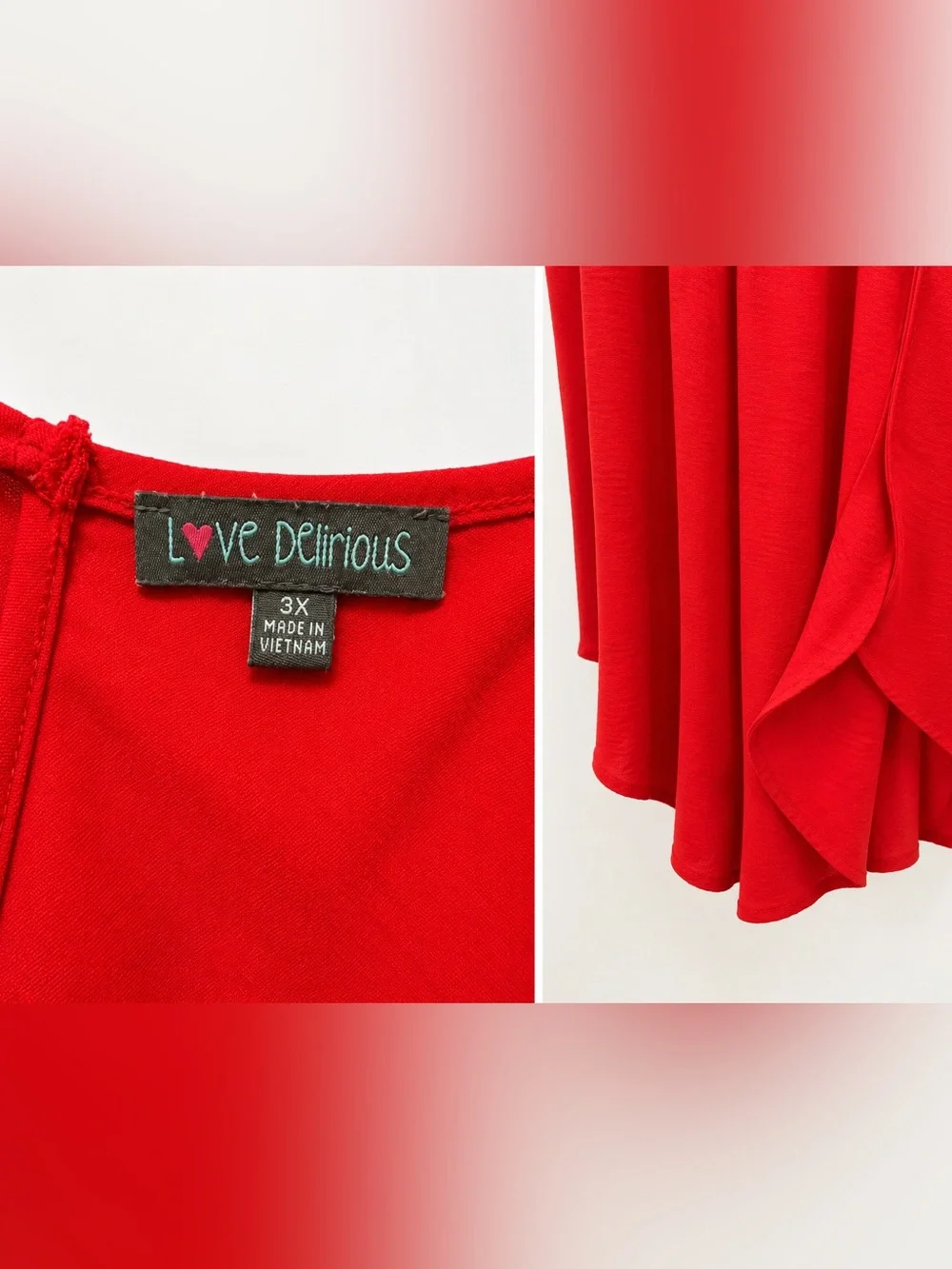 Love Delirious Red High Low Romper Plus Size 3X